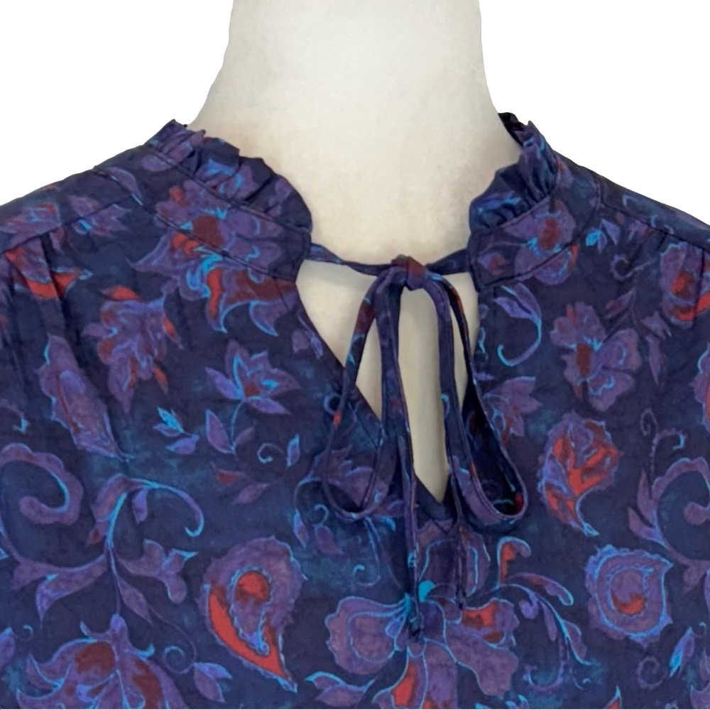 Joie navy floral paisley blouse